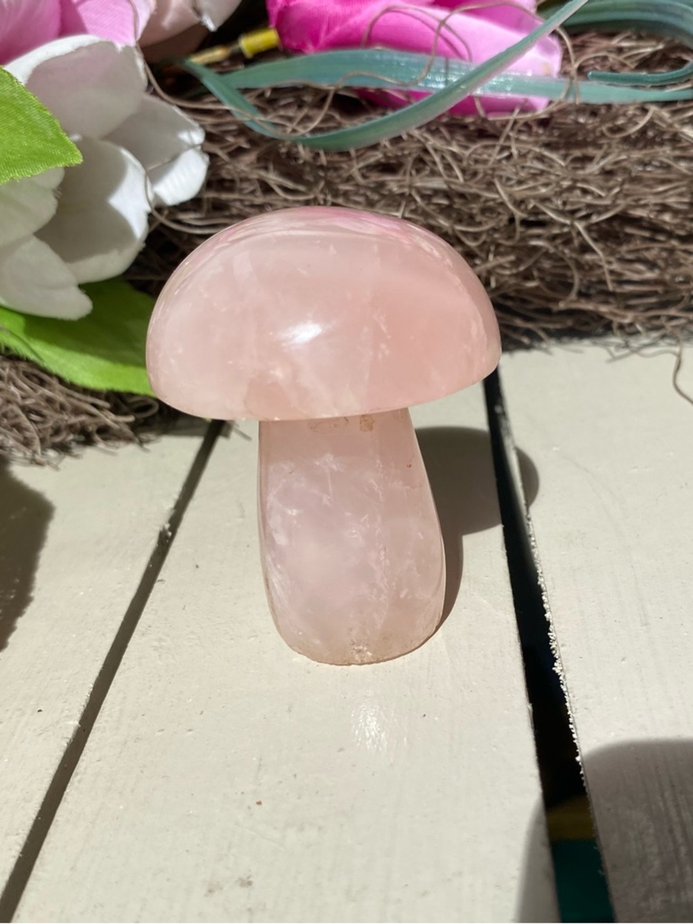 Rose Quartz Mushroom - Picture 3 of 12